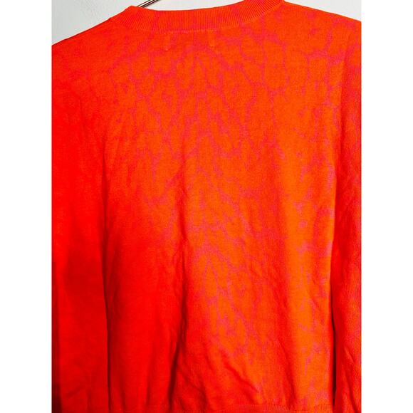 ONE TEASPOON Neon Coral Leopard Long Sleeve Knit Sweater NWT size Medium - Picture 12 of 13